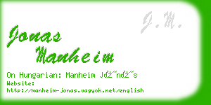 jonas manheim business card